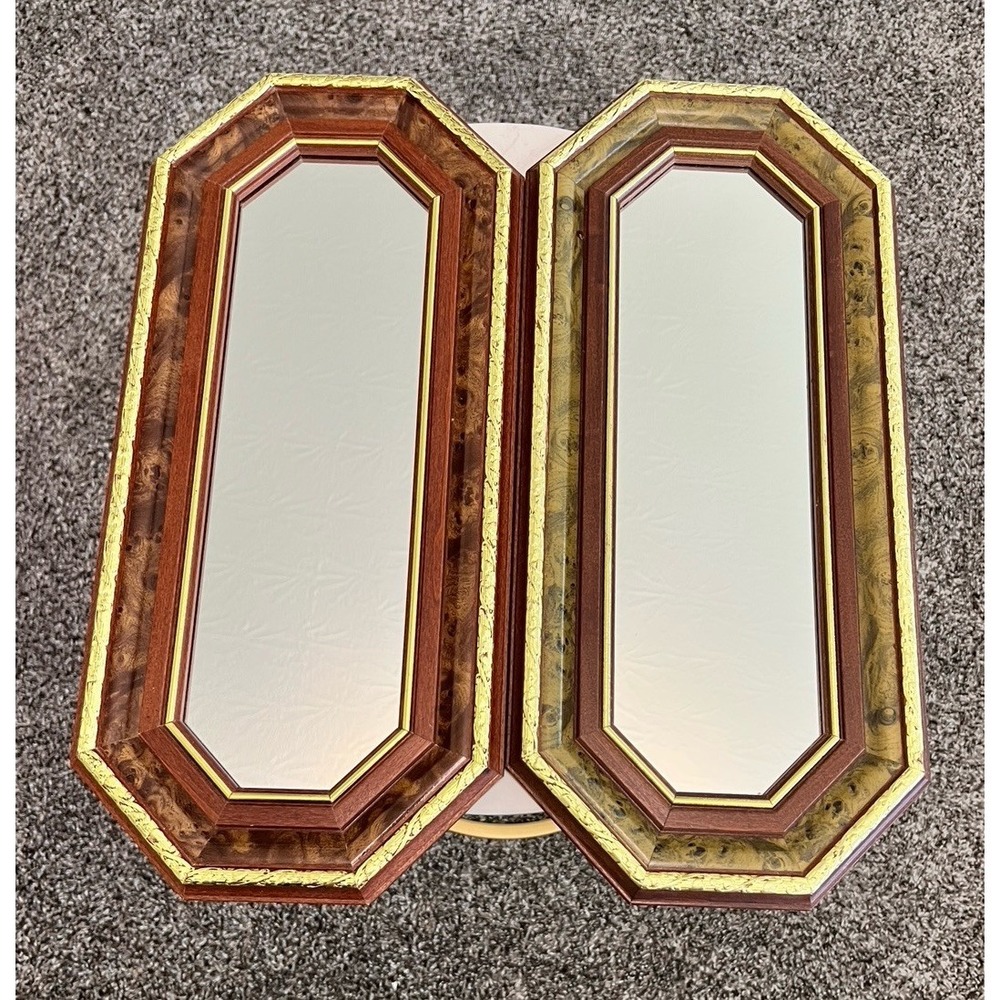 Vintage Wall Mirror Hollywood Regency Wood Pair Granny‎ Core Vintage Glam